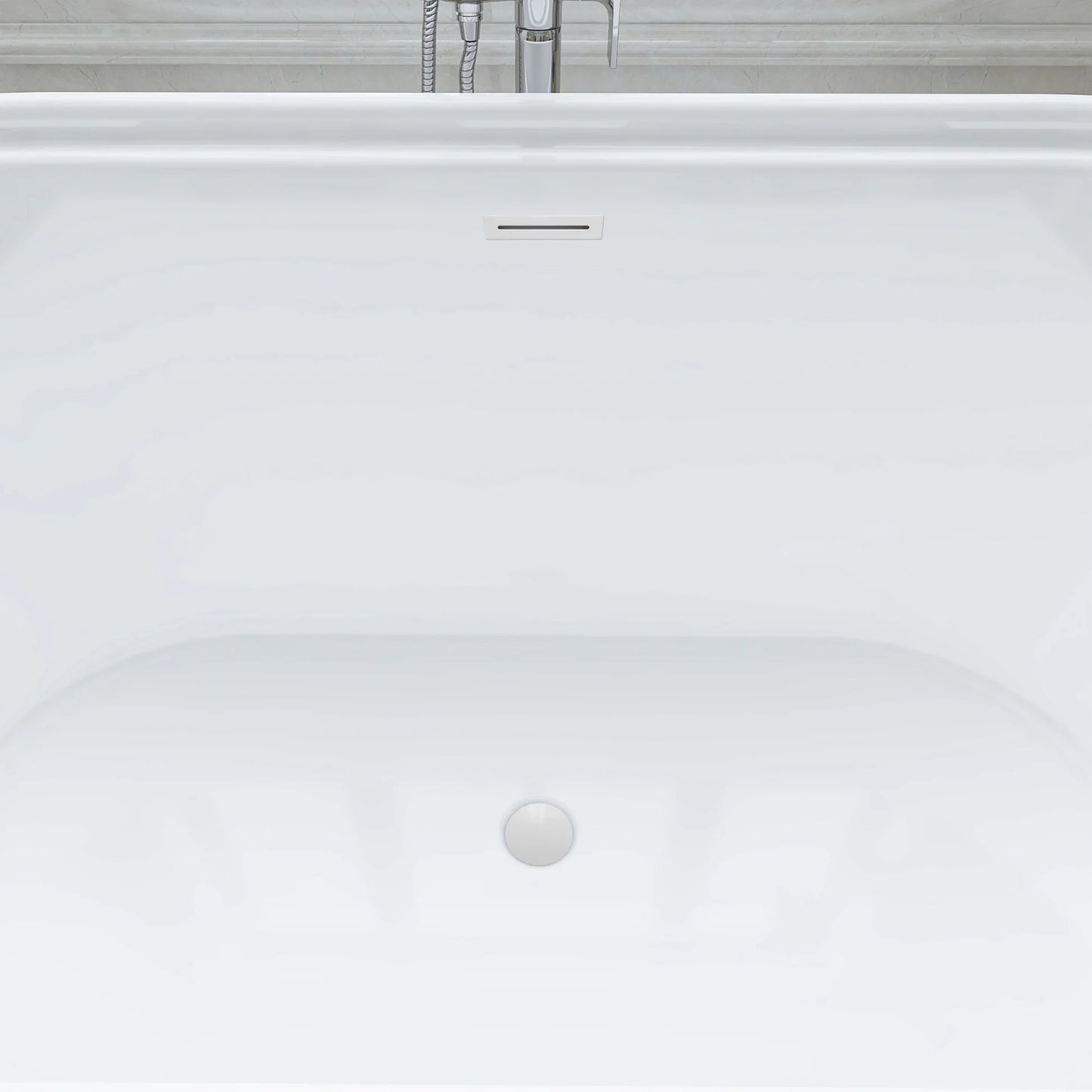 Flatbottom Freestanding Soaking Bathtub in White by Vanity Art