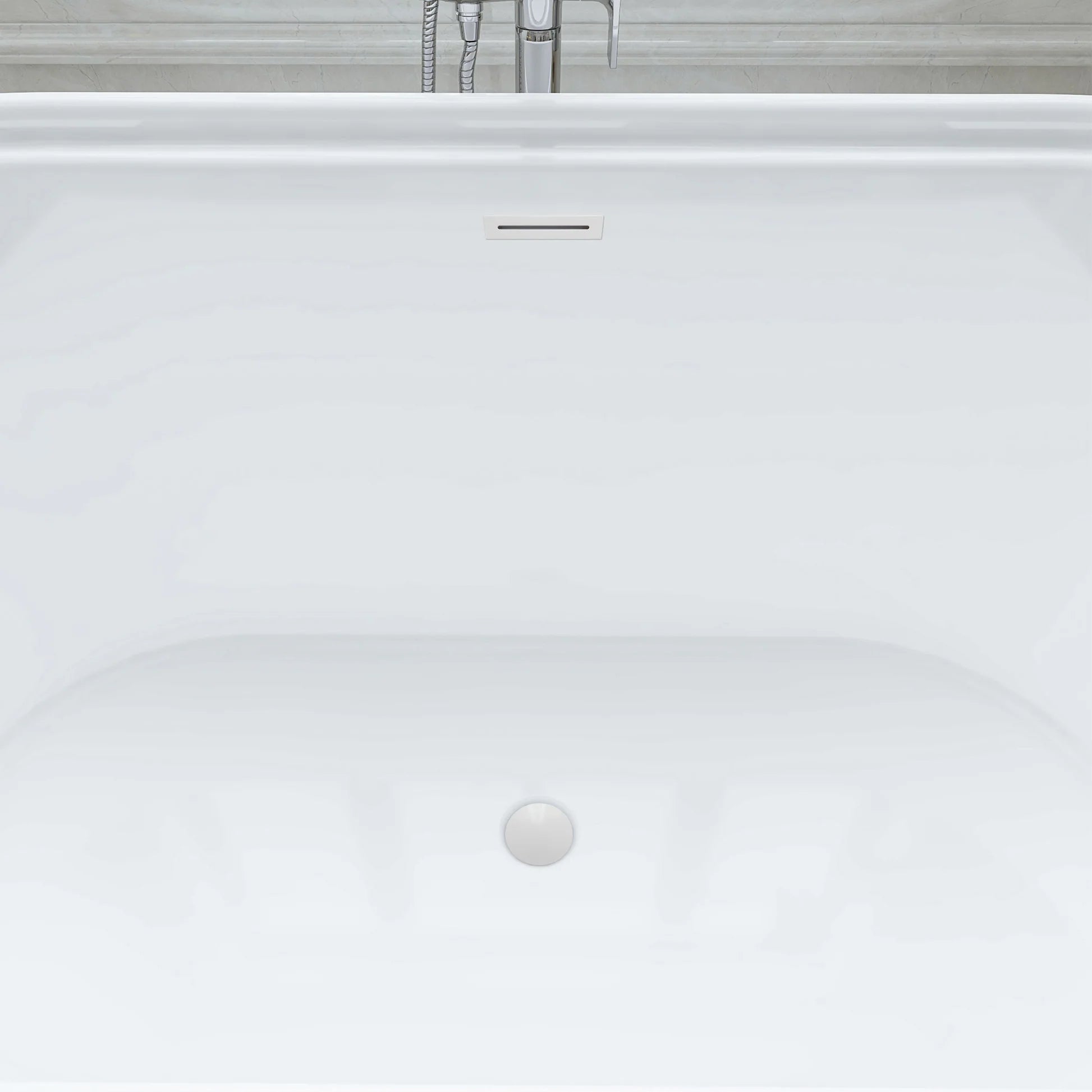 Flatbottom Freestanding Soaking Bathtub in White by Vanity Art