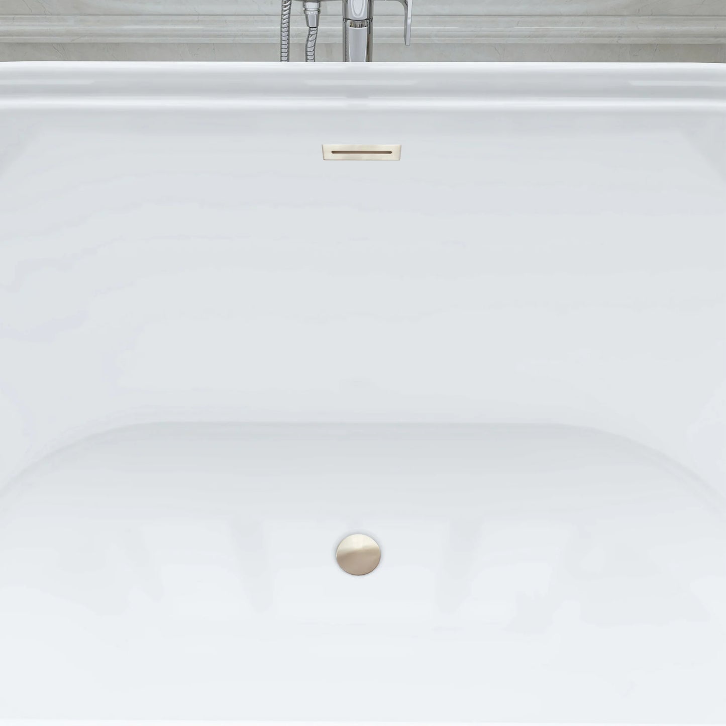 Flatbottom Freestanding Soaking Bathtub in White by Vanity Art