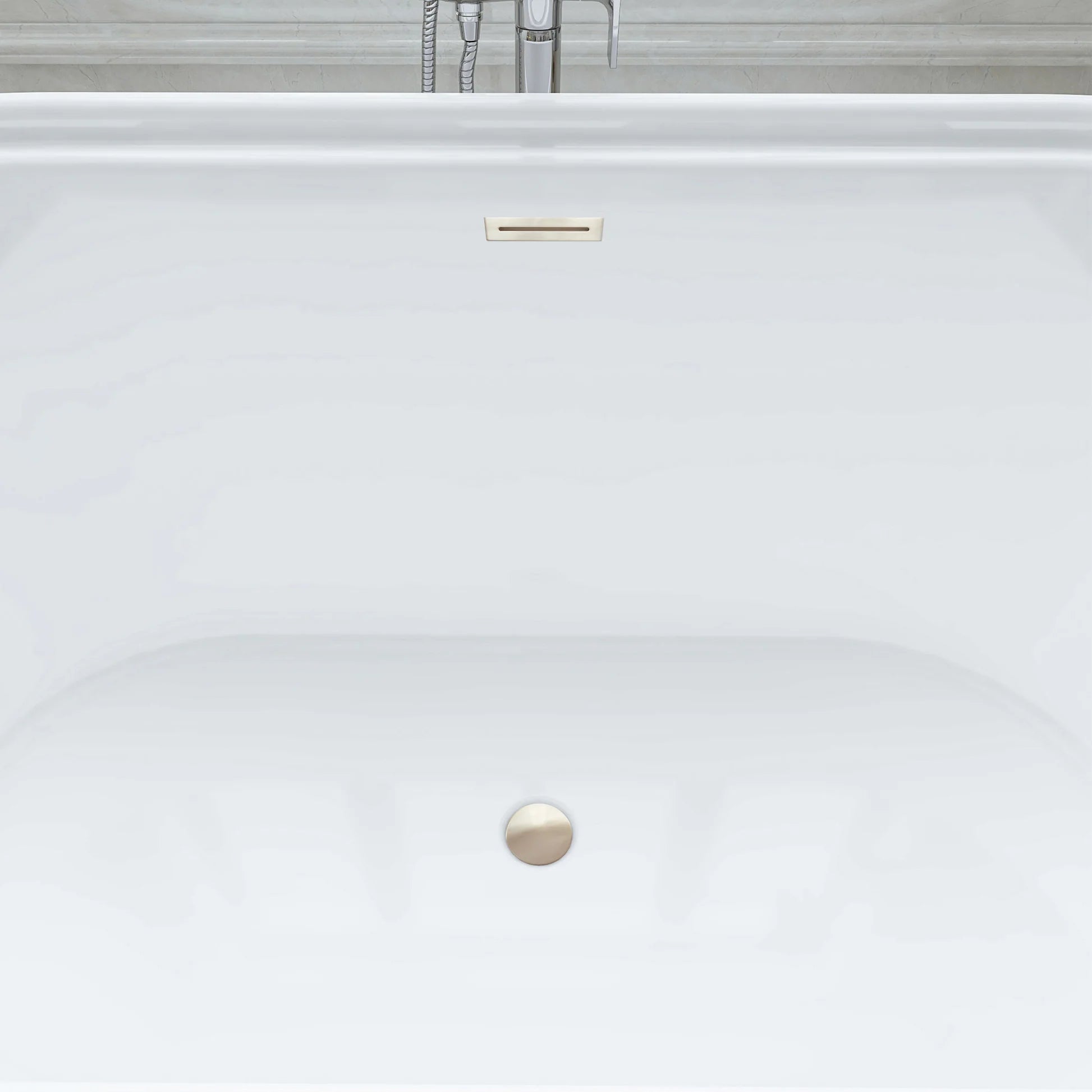 Flatbottom Freestanding Soaking Bathtub in White by Vanity Art