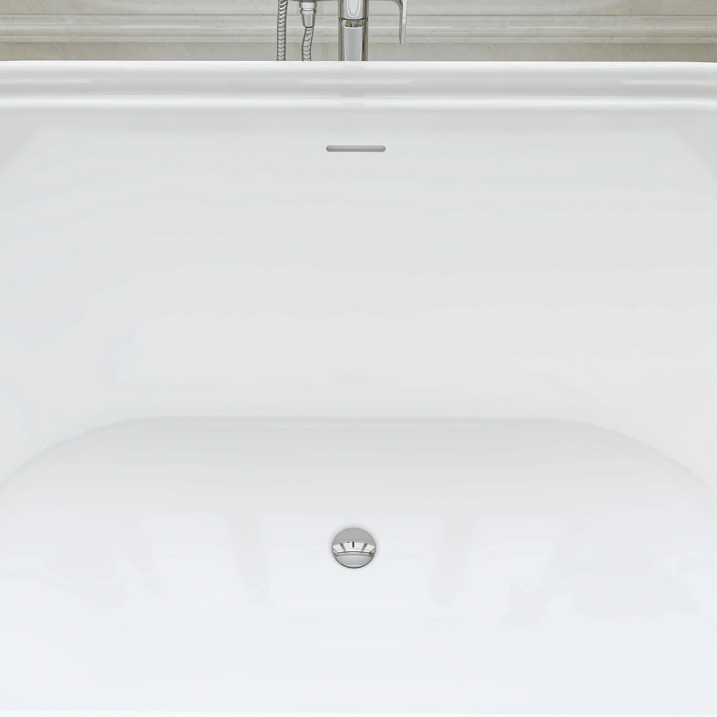 Flatbottom Freestanding Soaking Bathtub in White by Vanity Art