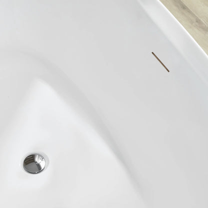 Flatbottom Freestanding Soaking Bathtub in White/Polished Chrome by Vanity Art