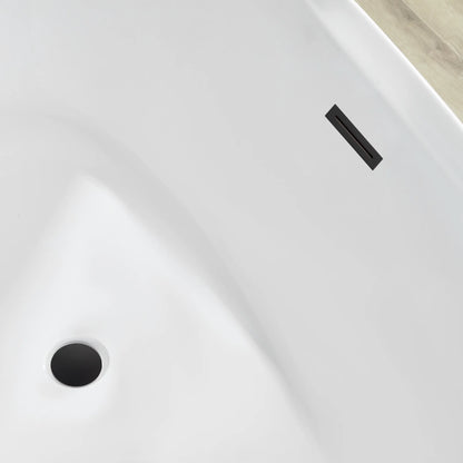 Flatbottom Freestanding Soaking Bathtub in White/Polished Chrome by Vanity Art