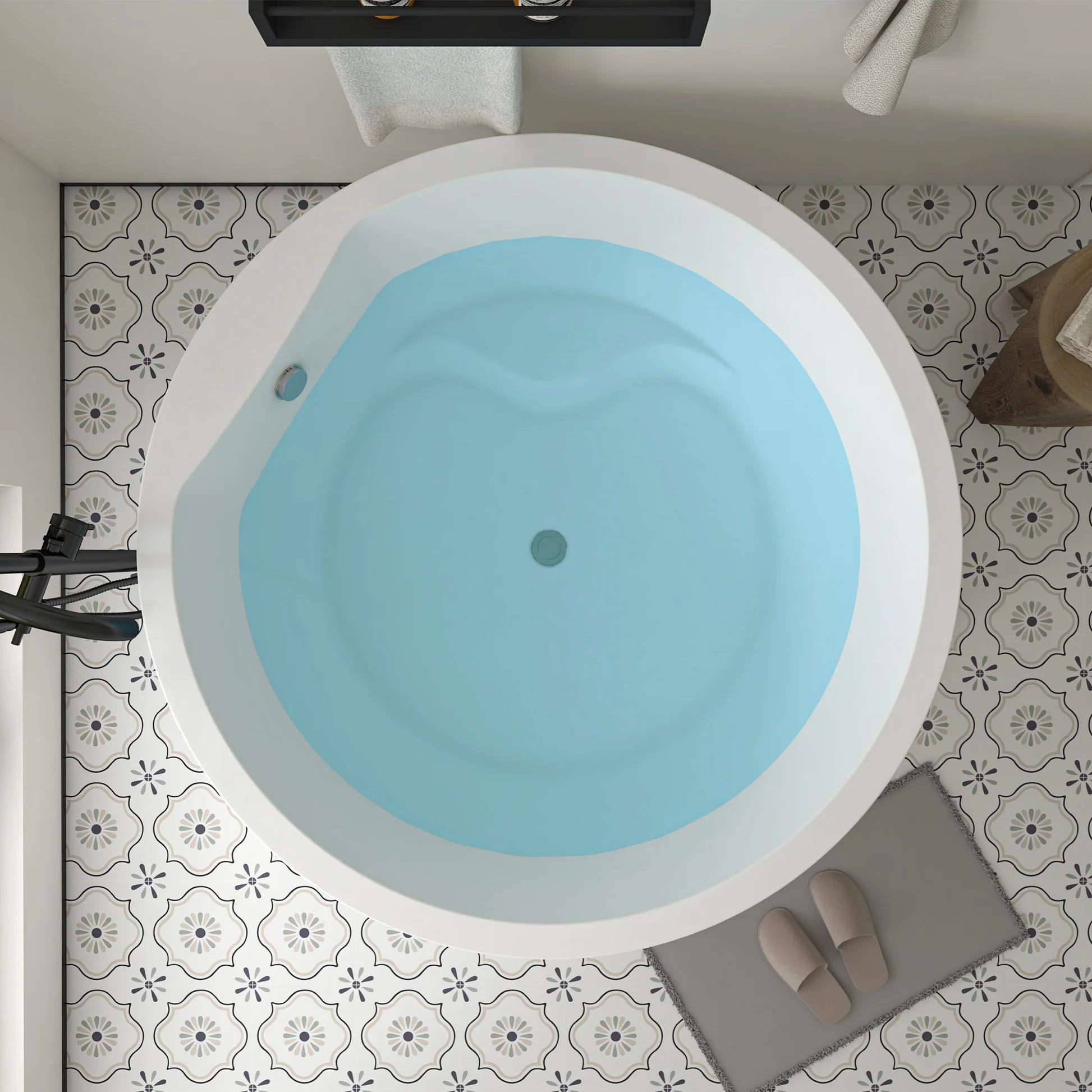 Flatbottom Freestanding Soaking Bathtub in White/Polished Chrome by Vanity Art