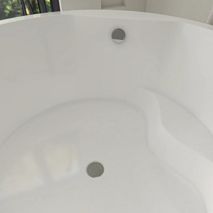 Flatbottom Freestanding Soaking Bathtub in White/Polished Chrome by Vanity Art