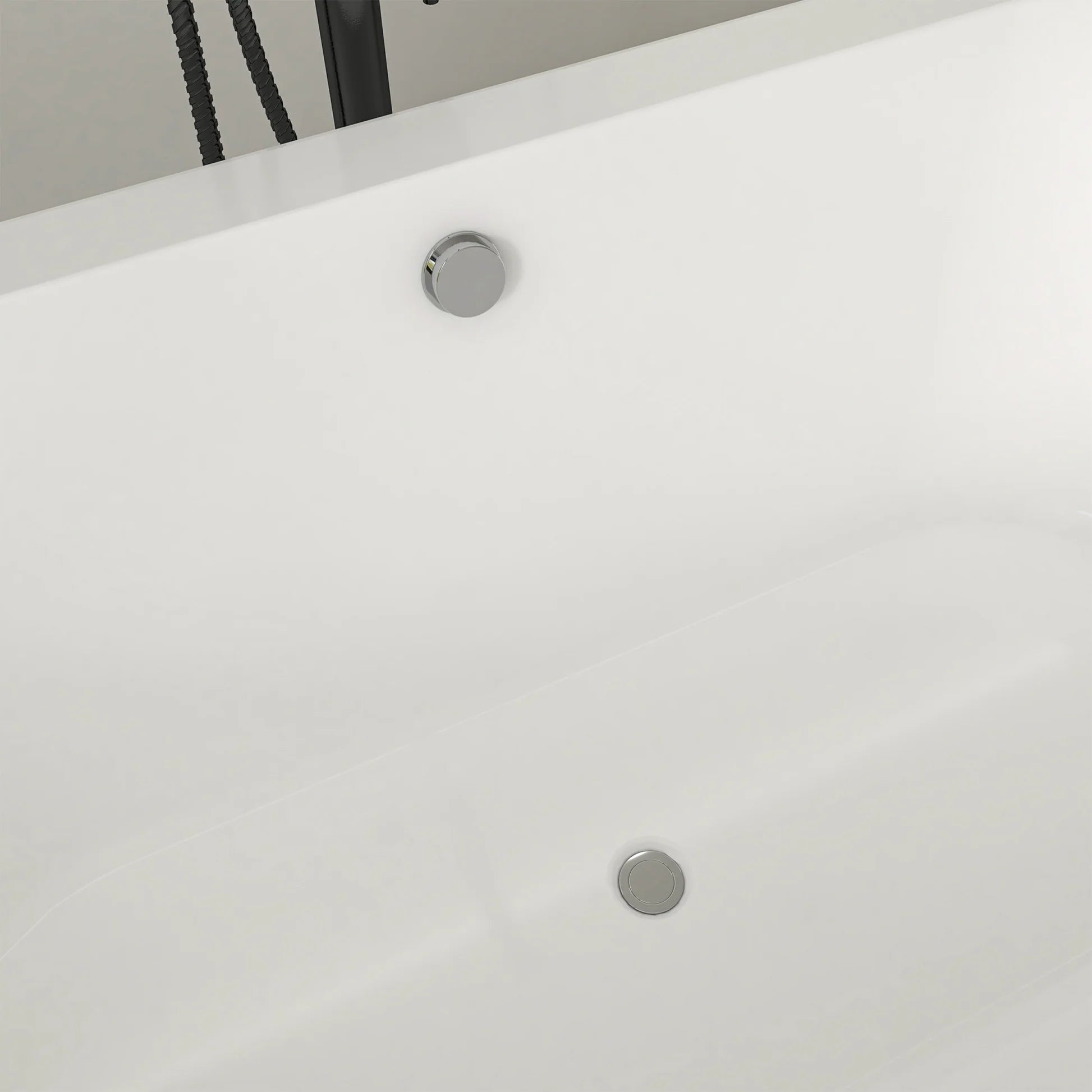 Flatbottom Freestanding Soaking Bathtub in White/Polished Chrome by Vanity Art