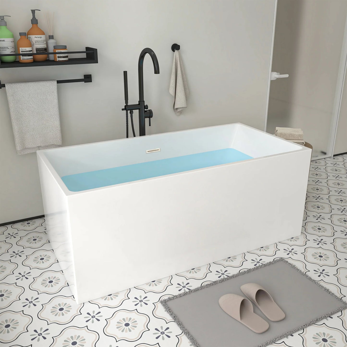 Flatbottom Freestanding Soaking Bathtub by Vanity Art