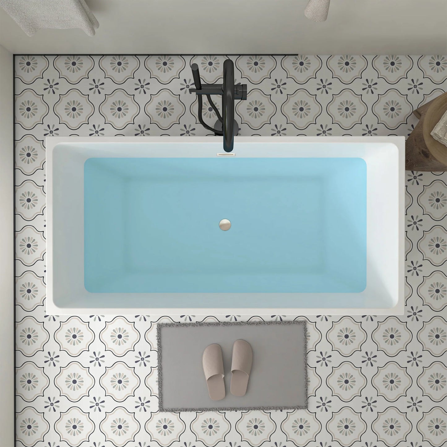 Flatbottom Freestanding Soaking Bathtub by Vanity Art