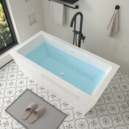 Flatbottom Freestanding Soaking Bathtub in White by Vanity Art