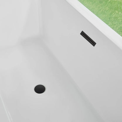 Flatbottom Freestanding Soaking Bathtub in White by Vanity Art