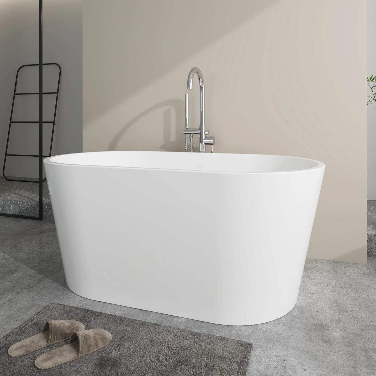 Freestanding Soaking Bathtub with Center  Drain