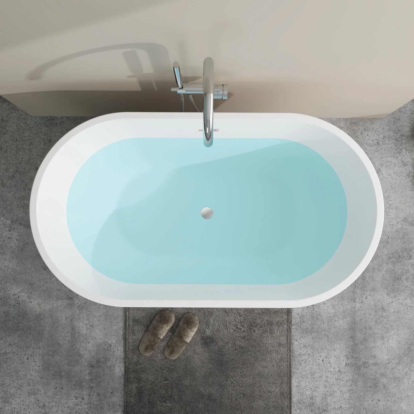 Freestanding Soaking Bathtub with Center  Drain