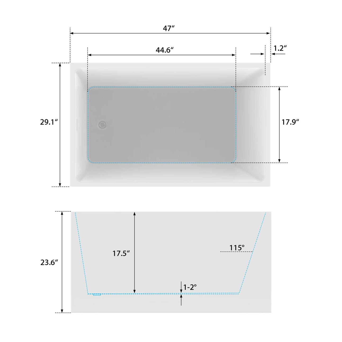 Flatbottom Freestanding Soaking Bathtub