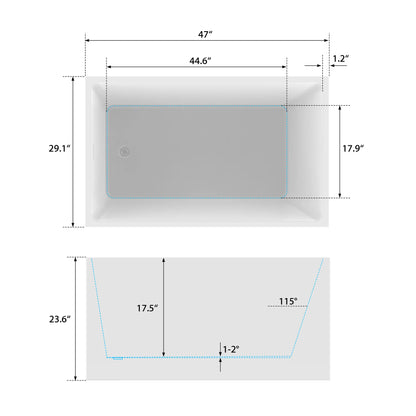 Flatbottom Freestanding Soaking Bathtub