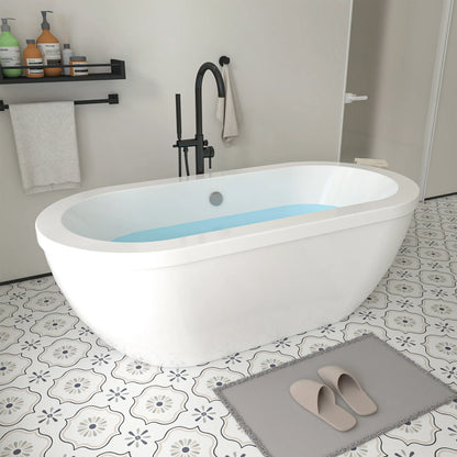 Flatbottom Center Drain Freestanding Soaking  Bathtub