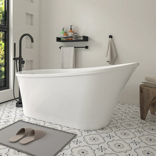 Flatbottom Left Drain Freestanding Soaking  Bathtub