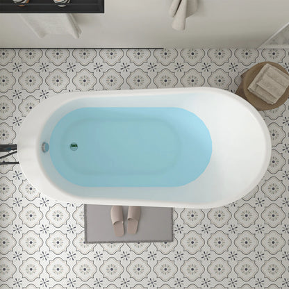 Flatbottom Left Drain Freestanding Soaking  Bathtub