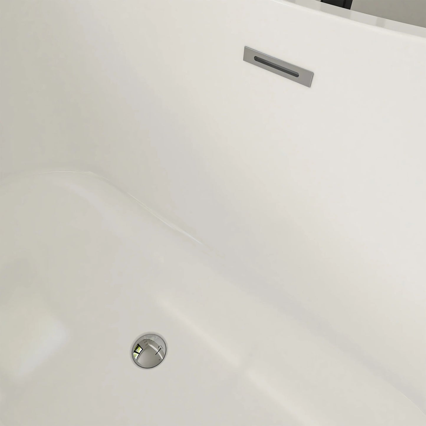 Flatbottom Center Drain Freestanding Soaking  Bathtub