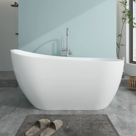Flatbottom Left Drain Freestanding Soaking  Bathtub