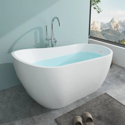 Flatbottom Left Drain Freestanding Soaking  Bathtub