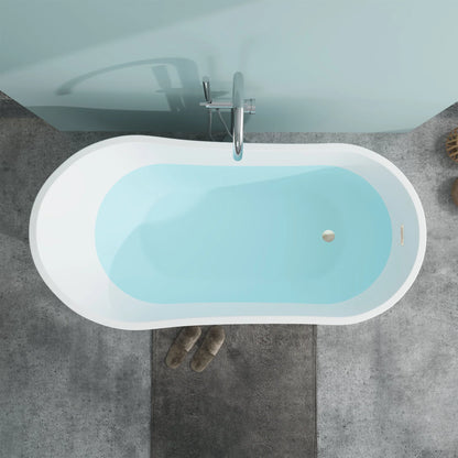Flatbottom Left Drain Freestanding Soaking  Bathtub