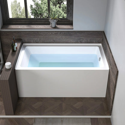 Acrylic Soaking Bathtub with Overflow and Drain Right by Vanity Art