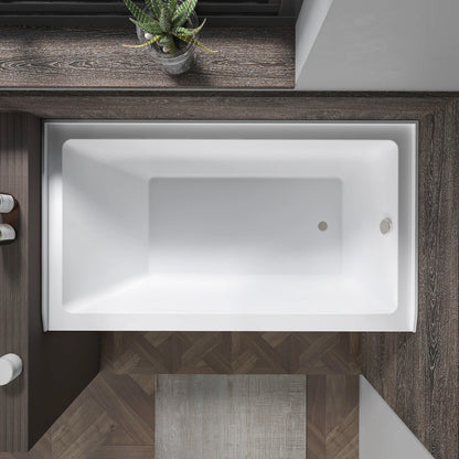 Acrylic Soaking Bathtub with Overflow and Drain Right by Vanity Art