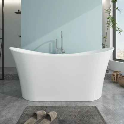 Freestanding Soaking Bathtub with Center Drain by Vanity Art