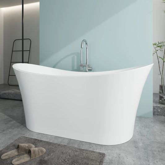 Freestanding Soaking Bathtub with Center Drain