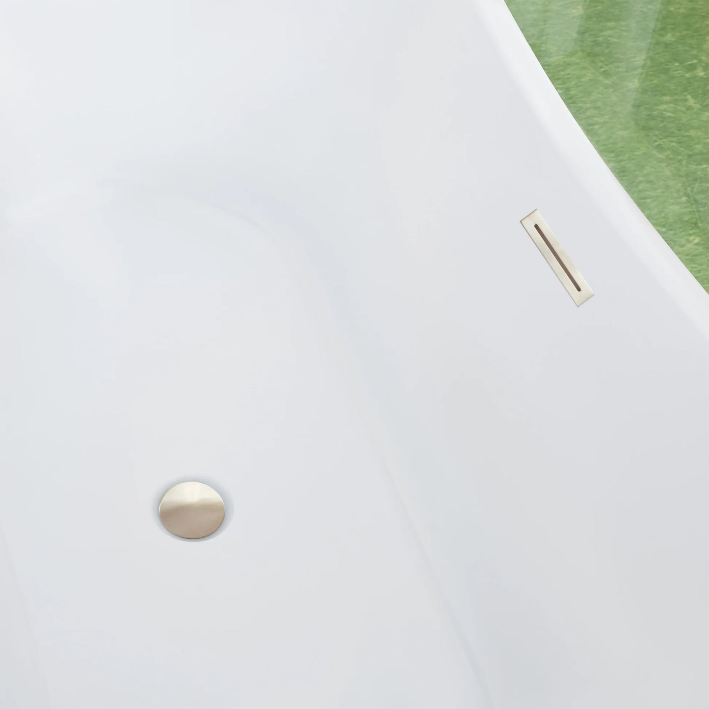 Freestanding Soaking Bathtub with Center Drain by Vanity Art