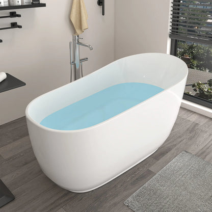 Solid Surface Resin Stone Flatbottom Freestanding  Soaking Bathtub