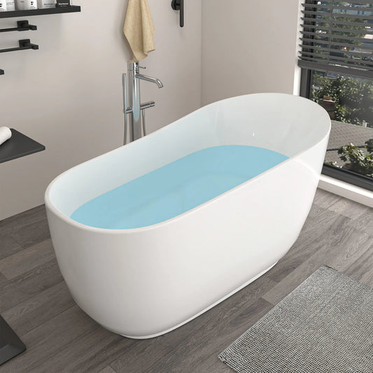 Solid Surface Resin Stone Flatbottom Freestanding  Soaking Bathtub