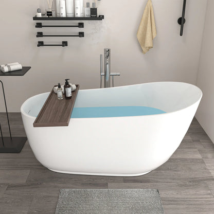 Solid Surface Resin Stone Flatbottom Freestanding  Soaking Bathtub