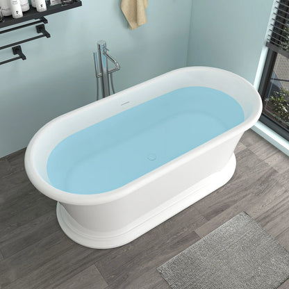Solid Surface Resin Stone Flatbottom Freestanding Bathtub