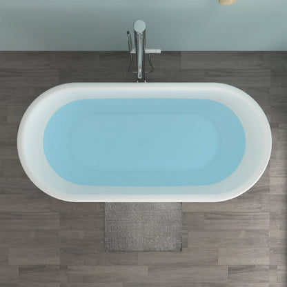 Solid Surface Resin Stone Flatbottom Freestanding Bathtub