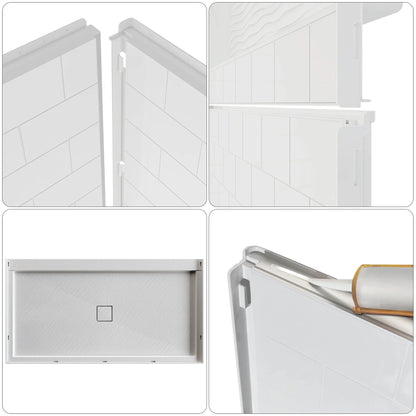 4-Piece Direct-to-Stud Alcove Shower Wall Kit With Shower Base  Combo in White