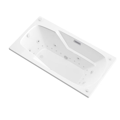 Eros 36 x 72 Rectangular Air and Whirlpool Jetted Bathtub in White with Reversible Drain