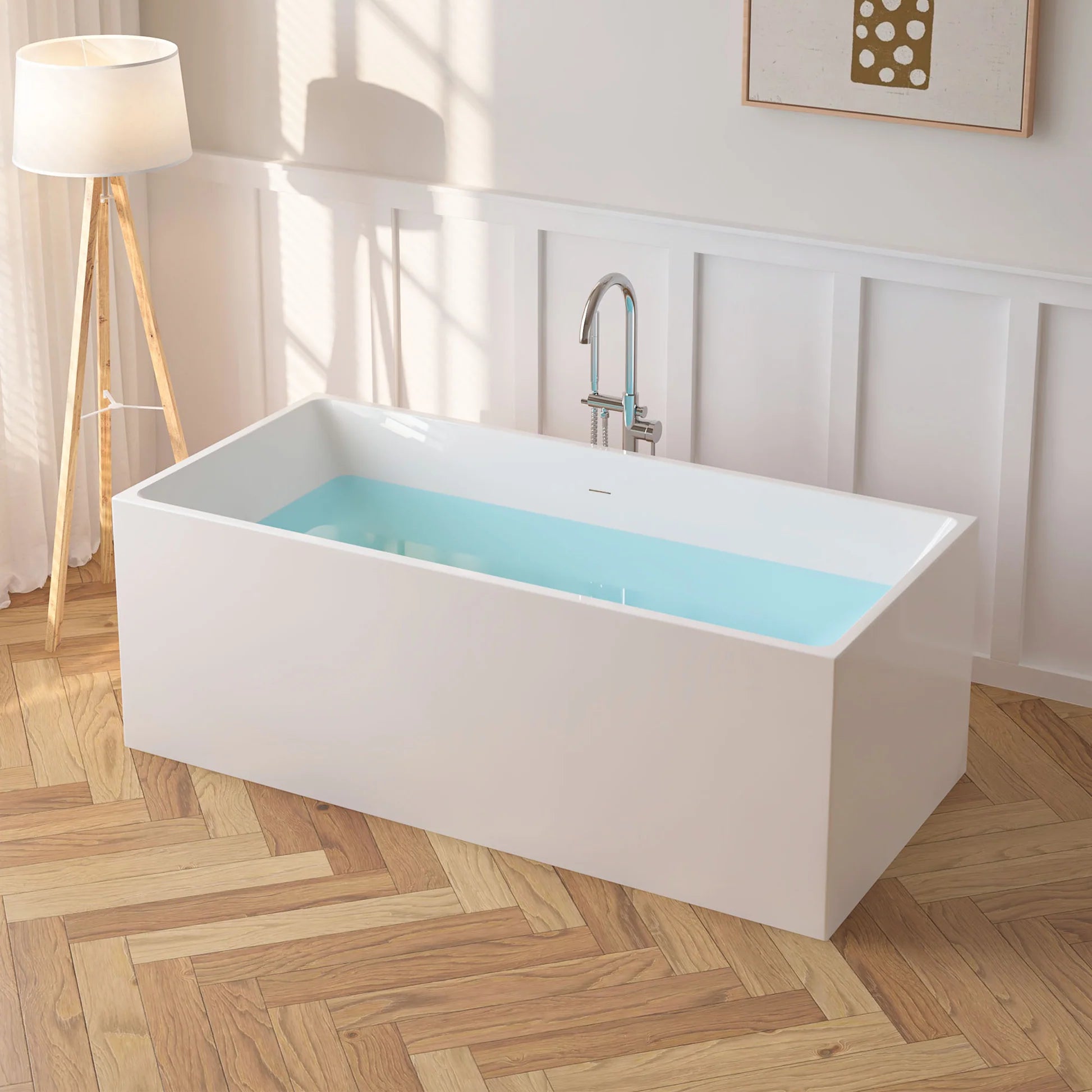 Flatbottom Freestanding Soaking Bathtub by Vanity Art