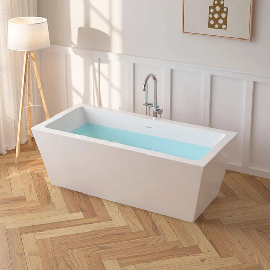 Flatbottom Freestanding Soaking Bathtub in  White