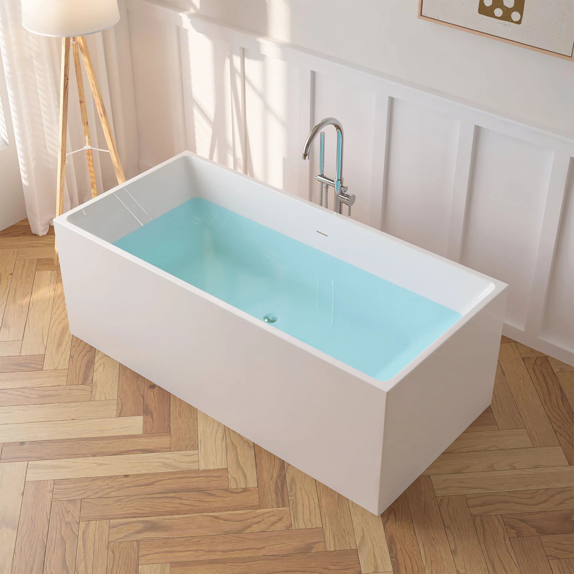 Flatbottom Freestanding Soaking Bathtub by Vanity Art