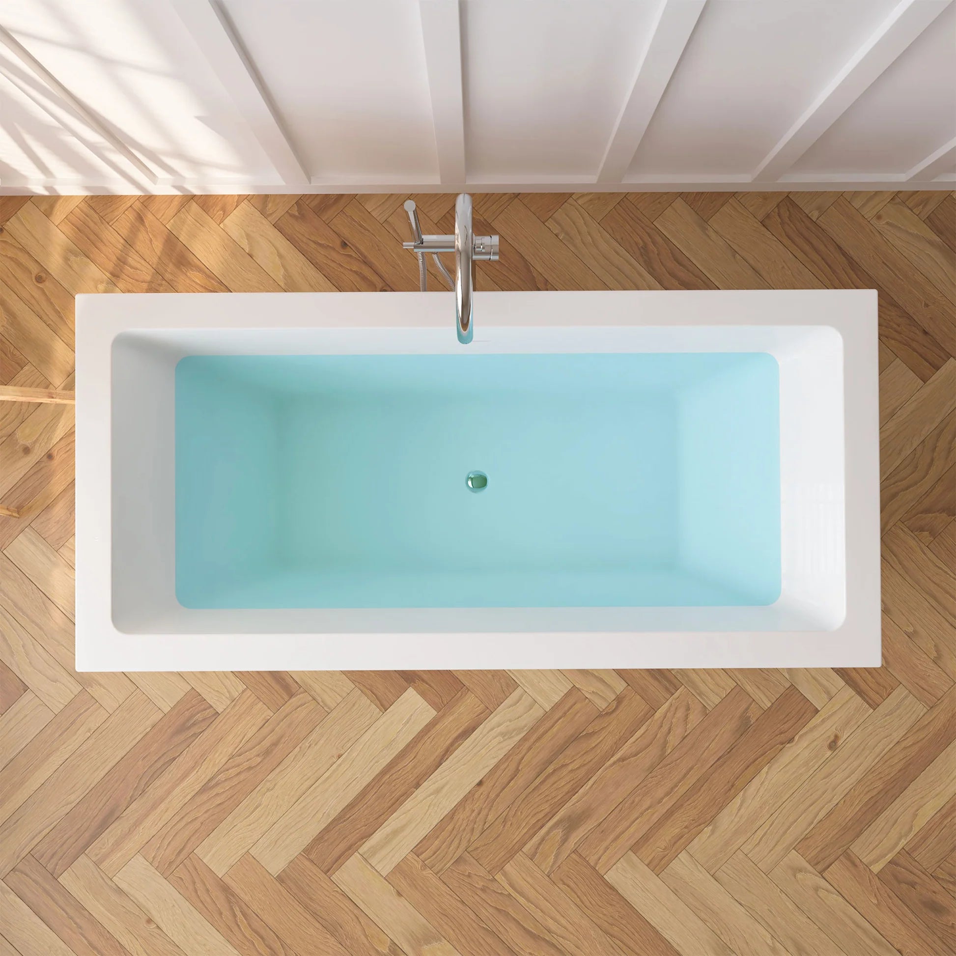 Flatbottom Freestanding Soaking Bathtub in White by Vanity Art