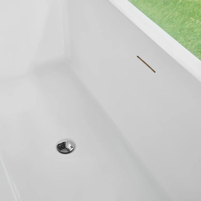 Flatbottom Freestanding Soaking Bathtub in White by Vanity Art