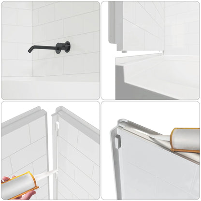 4-Piece Direct-to-Stud Alcove Tub Surround With Drian Soaking  Bathtub Combo in White