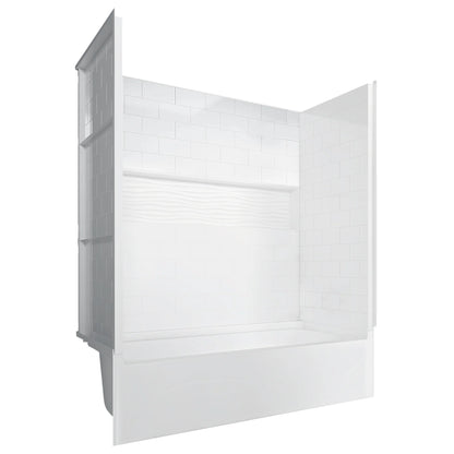 4-Piece Direct-to-Stud Alcove Tub Surround With Drian Soaking  Bathtub Combo in White