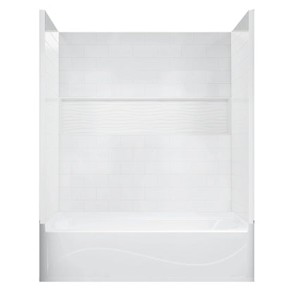 4-Piece Direct-to-Stud Alcove Tub Surround With Drian Soaking  Bathtub Combo in White