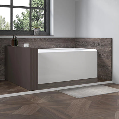 Acrylic Soaking Bathtub with Overflow and Drain Right by Vanity Art
