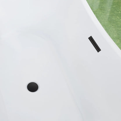 Freestanding Soaking Bathtub with Center Drain by Vanity Art