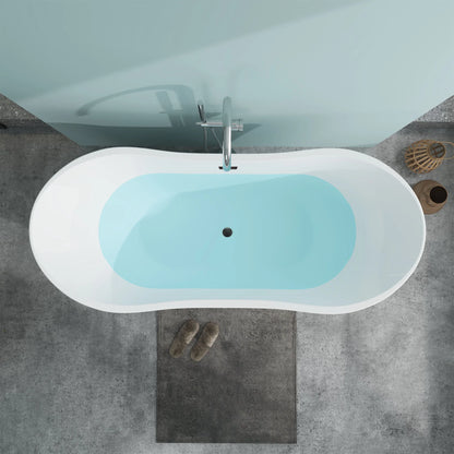 Freestanding Soaking Bathtub with Center Drain by Vanity Art