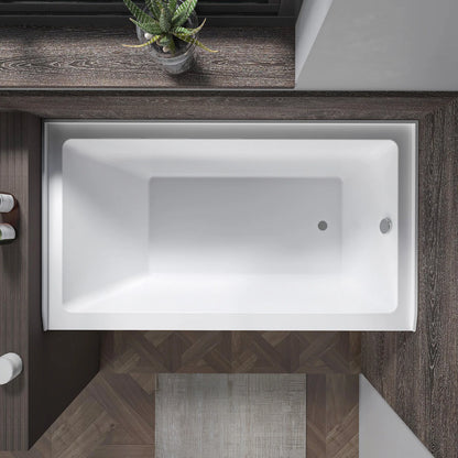 Acrylic Soaking Bathtub with Overflow and Drain Right by Vanity Art