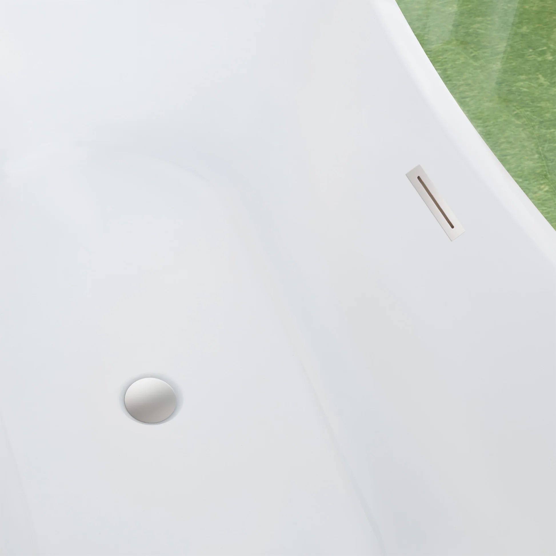 Freestanding Soaking Bathtub with Center Drain by Vanity Art